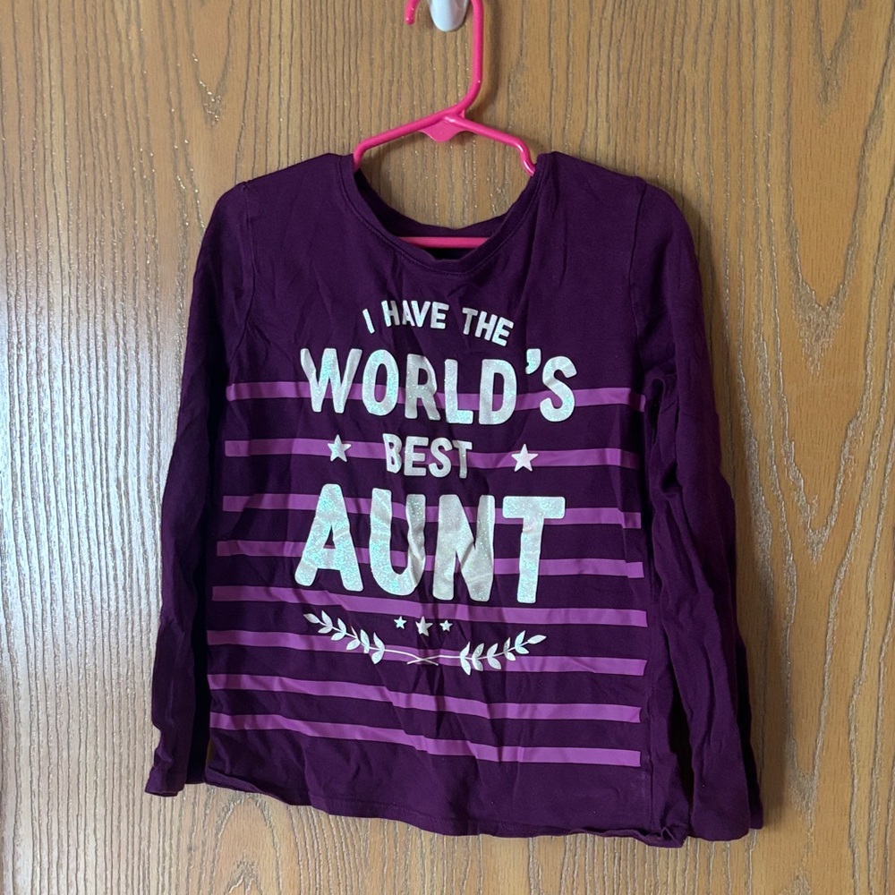 World's Best Aunt Purple Long Sleeve Kids Tee